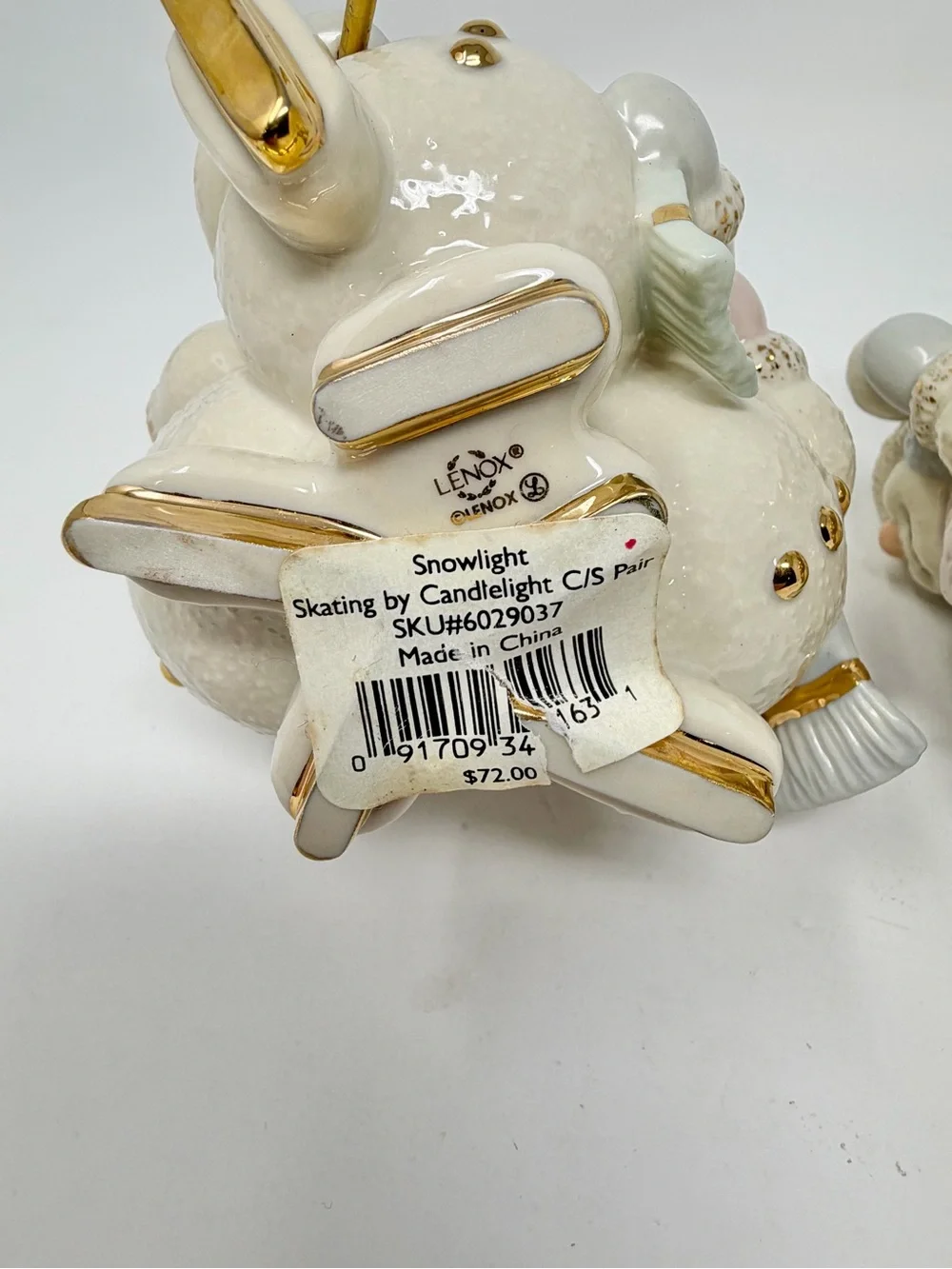 Lenox Snowlight Skating By Candlelight Pair of 2 Candlesticks Snowmen Trio
